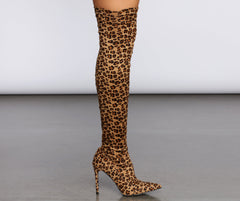 Thigh High Leopard Stilettos Newgew