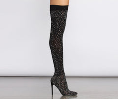 Rhinestone Qween Stocking Boots Newgew