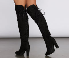 Play It Up Lace Up Thigh High Boots Newgew