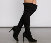 Essential Faux Suede Stiletto Thigh High Boots Newgew