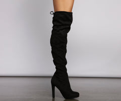 Thigh High Faux Suede Stiletto Boots Newgew