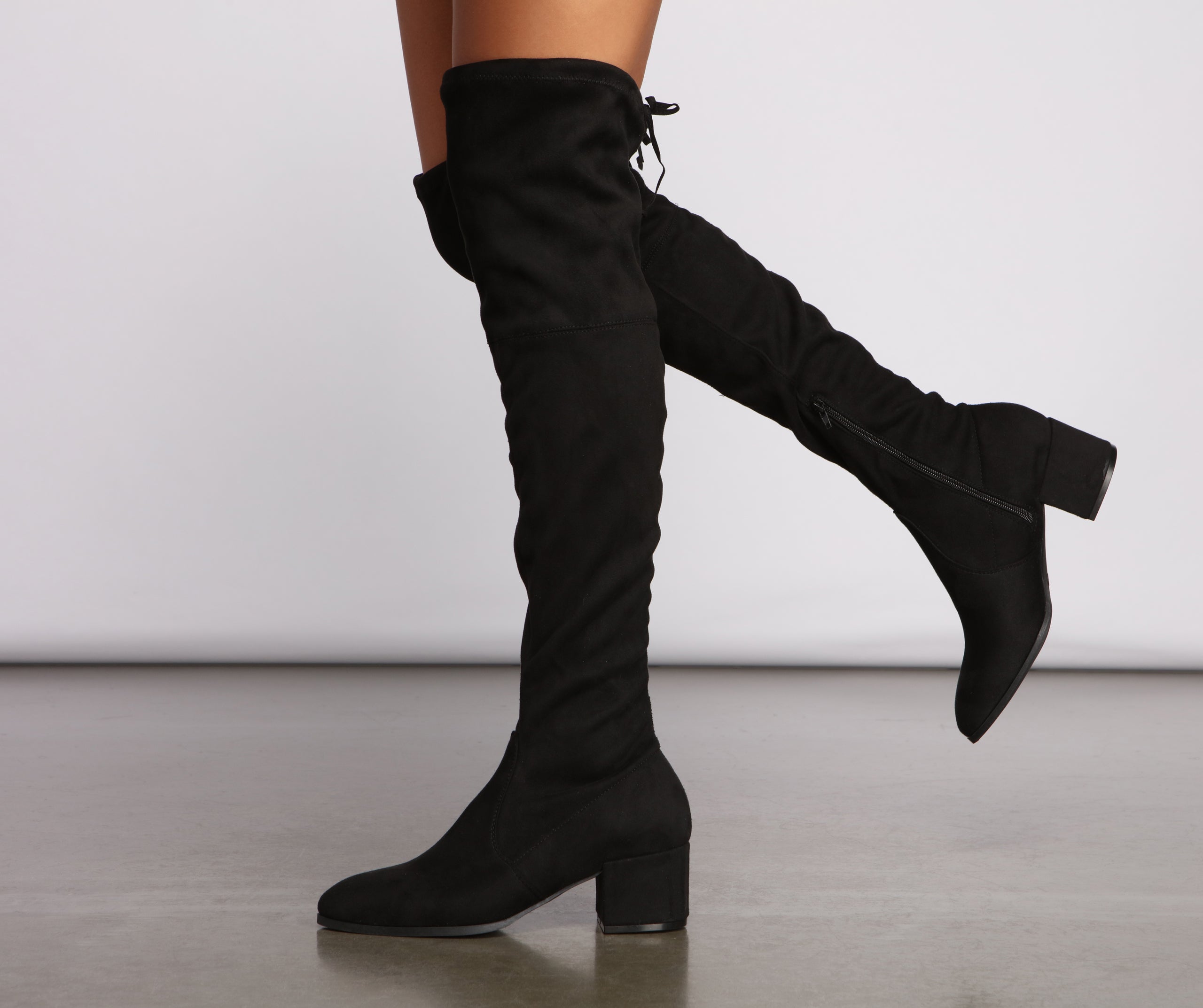 Stylish Must-Have Over The Knee Block Heel Boots Newgew
