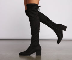 Stylish Must-Have Over The Knee Block Heel Boots Newgew