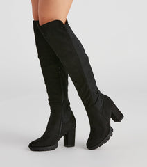 In Control Over The Knee Lug Boots Newgew
