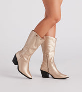 Western Glam Chrome Cowboy Boots Newgew