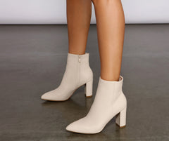 Back To Basics Faux Leather Ankle Booties Newgew
