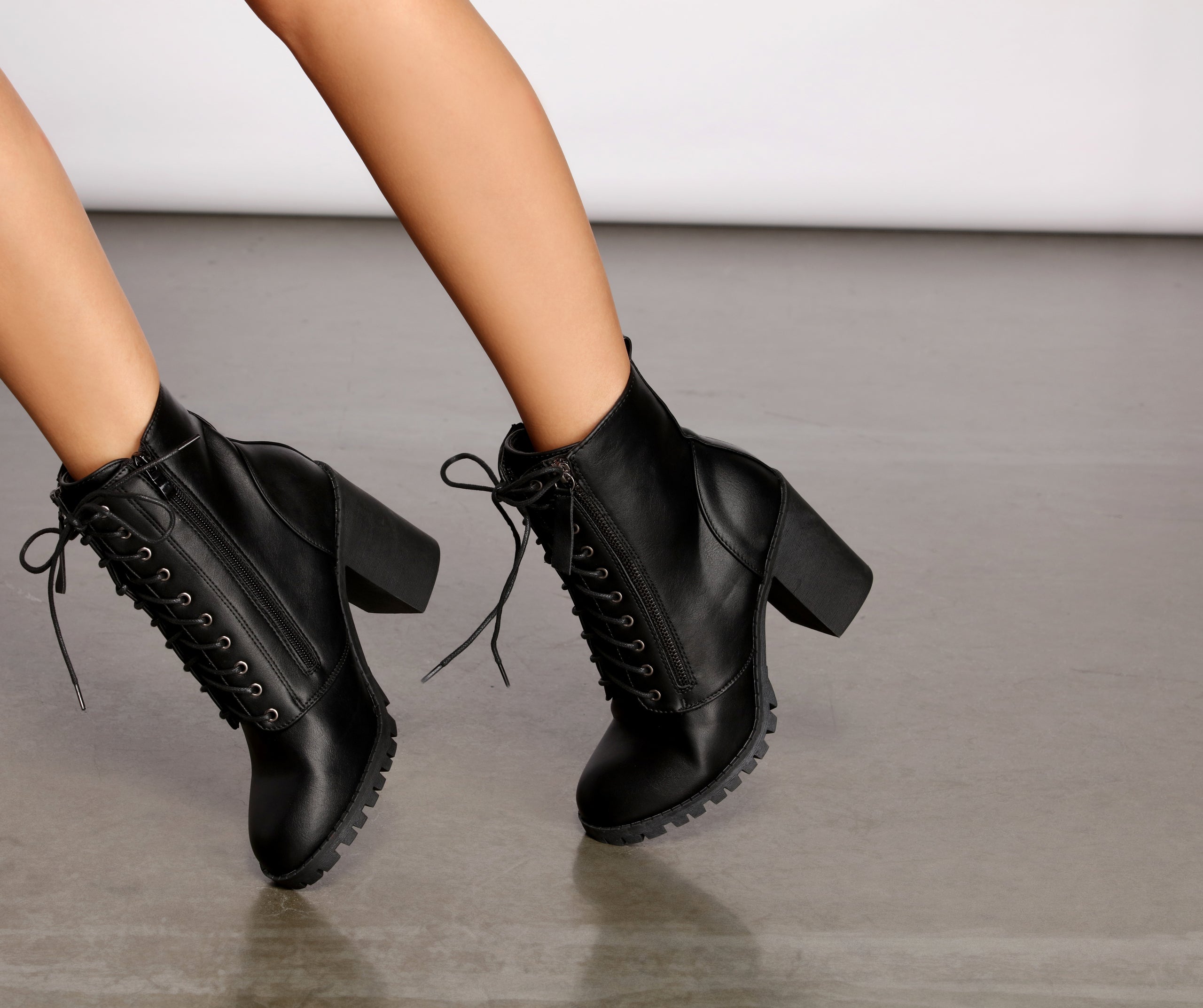Trendy Moves Lace-Up Combat Booties Newgew