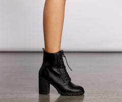 Trendy Moves Lace-Up Combat Booties Newgew