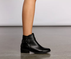 Stacked on Style Faux Leather Ankle Booties Newgew