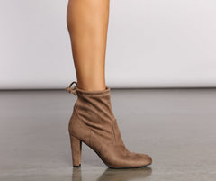 Tied to Basics Faux Suede Booties Newgew