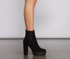 Effortlessly Edgy Block Heel Booties Newgew