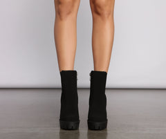 Effortlessly Edgy Block Heel Booties Newgew