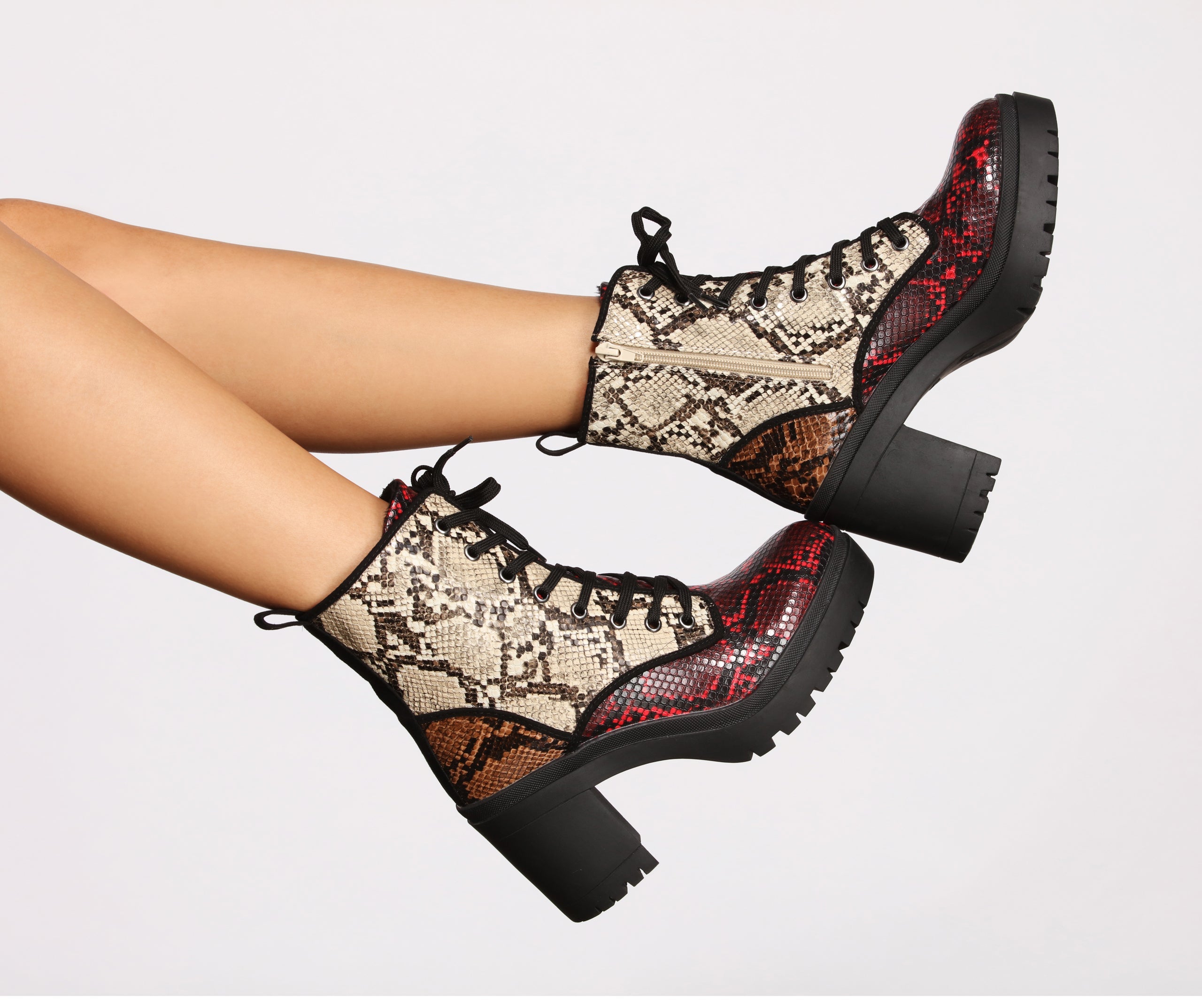 Keep It Sassy Block Heel Combat Booties Newgew