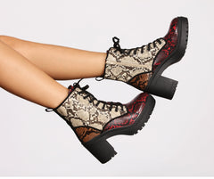Keep It Sassy Block Heel Combat Booties Newgew