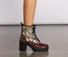 Keep It Sassy Block Heel Combat Booties Newgew