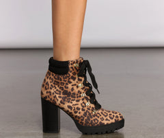 Feline Fierce Block Heel Combat Booties Newgew