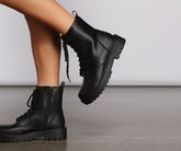 Add Some Edge Faux Leather Combat Booties Newgew