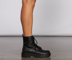 Add Some Edge Faux Leather Combat Booties Newgew