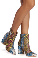 Step Out In Snake Booties Newgew