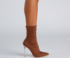 Greek Key Stiletto Booties Newgew