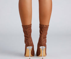 Greek Key Stiletto Booties Newgew