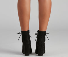 Perfect Peep Lace-Up Booties Newgew