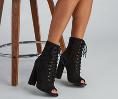 It Girl Lace-Up Booties Newgew