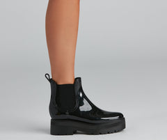 One True Lug Patent Chunky Boots Newgew