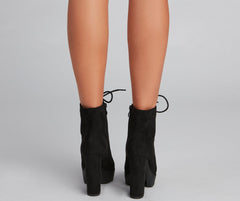 Edgy Heights Lace-Up Lug Booties Newgew