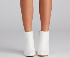 Style Goals Faux Leather Almond Toe Booties Newgew