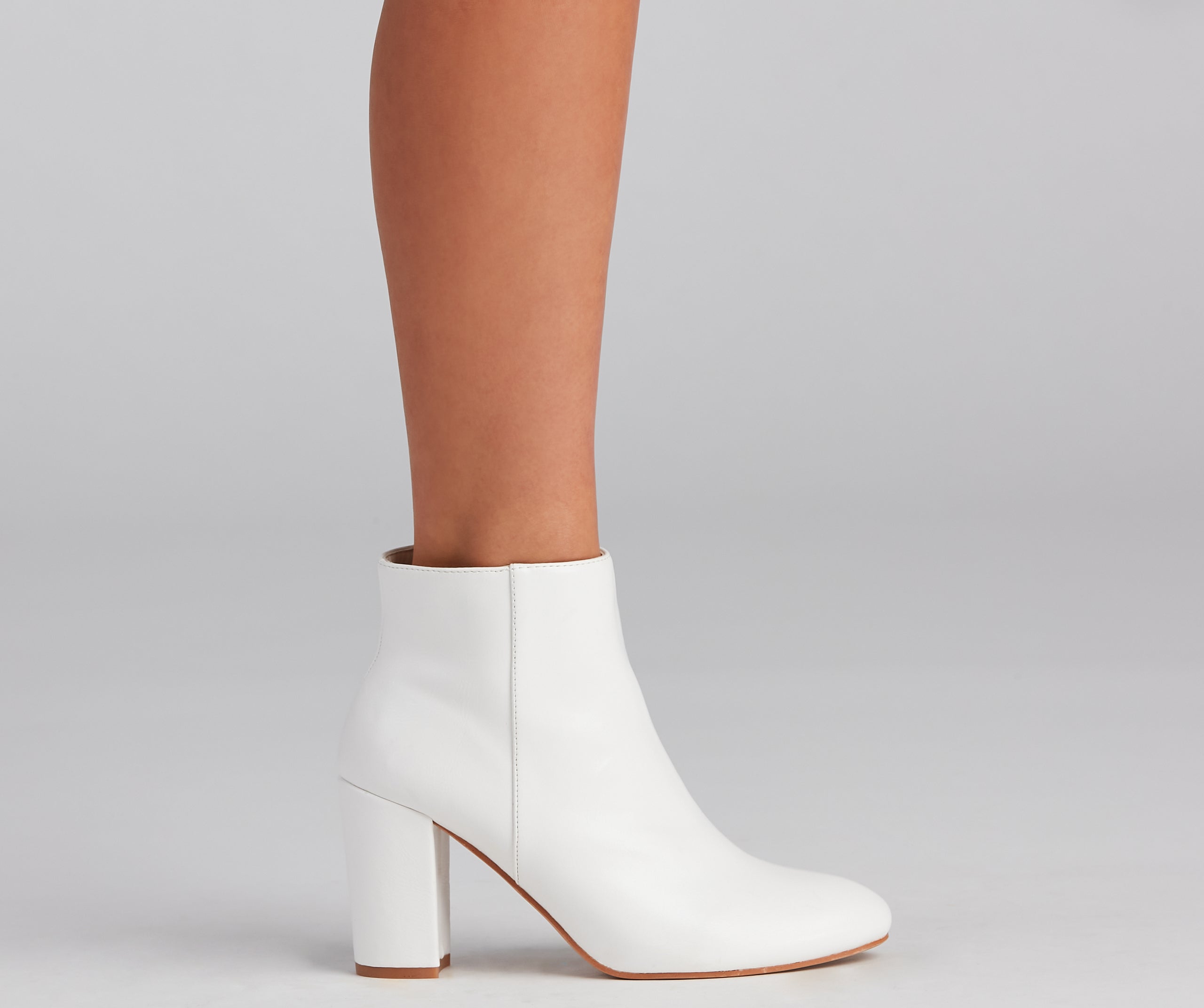 Style Goals Faux Leather Almond Toe Booties Newgew