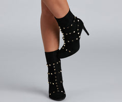 Hey Stud Caged Stiletto Booties Newgew
