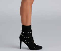 Hey Stud Caged Stiletto Booties Newgew