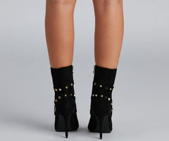 Hey Stud Caged Stiletto Booties Newgew
