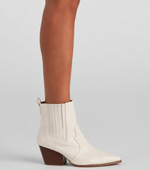 Country Kicks Faux Leather Block Booties Newgew