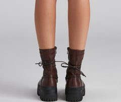 Stylish Command Lug Sole Combat Boots Newgew