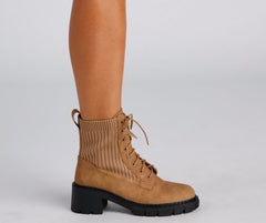 Trendy Status Knit Detail Boots Newgew