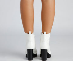 Feelin' Bold Lace-Up Booties Newgew