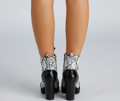 Sassy Steps Snake Print Booties Newgew
