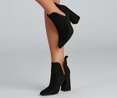 Brisk Steps Faux Suede Cutout Booties Newgew