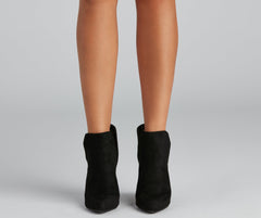 Brisk Steps Faux Suede Cutout Booties Newgew