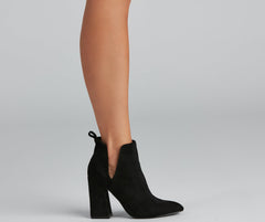 Brisk Steps Faux Suede Cutout Booties Newgew