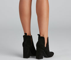 Brisk Steps Faux Suede Cutout Booties Newgew
