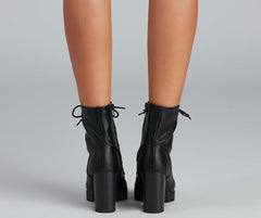 Wild Side Faux Leather Lug Boots Newgew