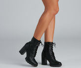 Wild Side Faux Leather Lug Boots Newgew
