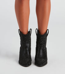 Glitzy Rhinestone Western Booties Newgew