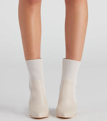 Walking Knit Style Block Booties Newgew