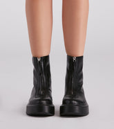 Add Some Edge Zip-Up Platform Booties Newgew