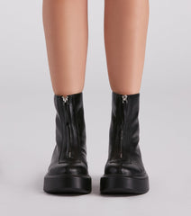 Add Some Edge Zip-Up Platform Booties Newgew