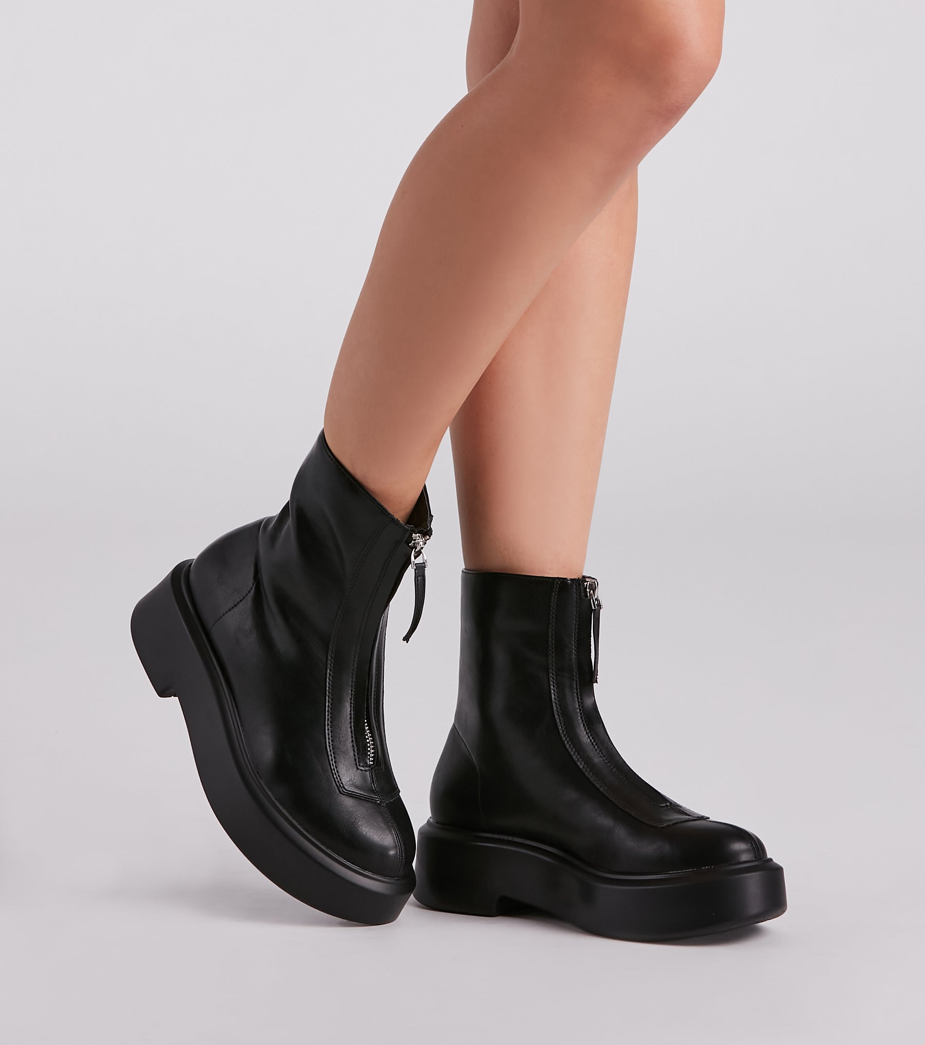 Add Some Edge Zip-Up Platform Booties Newgew
